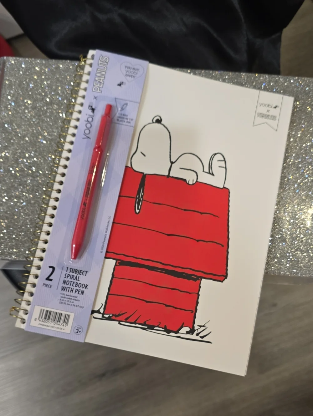 Yoobi X Peanuts Snoopy Doghouse Spiral Notebook w/Pen